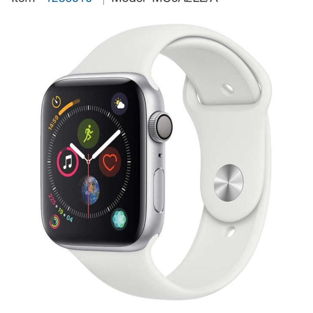APPLE WATCH SERIES 4 size 44 WHITE BAND / SILVER